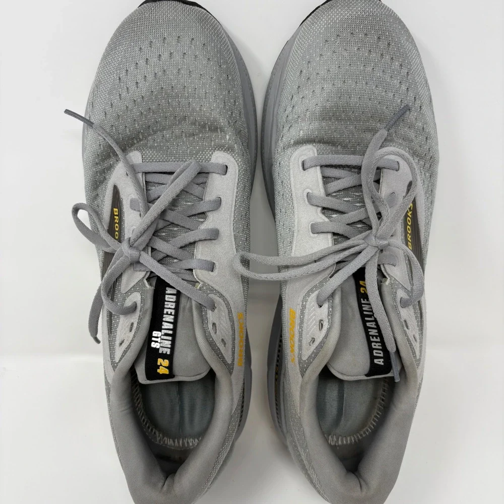 Brooks Adrenaline GTS 24 Mens Size 12.5 Wide Grey Running Shoes (1104372E084)